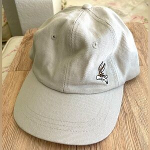 Vintage WB Looney Tunes Wile E. Coyote Adjustable Hat Beige Embroidered - OS